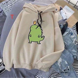 Áo Hoodie nỉ bông in hình Khủng Long kute