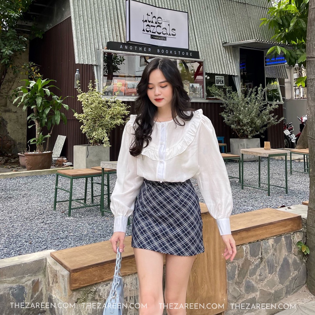 ÁO SƠ MI CỖ BÈO ZAREEN SOM51 TRẮNG