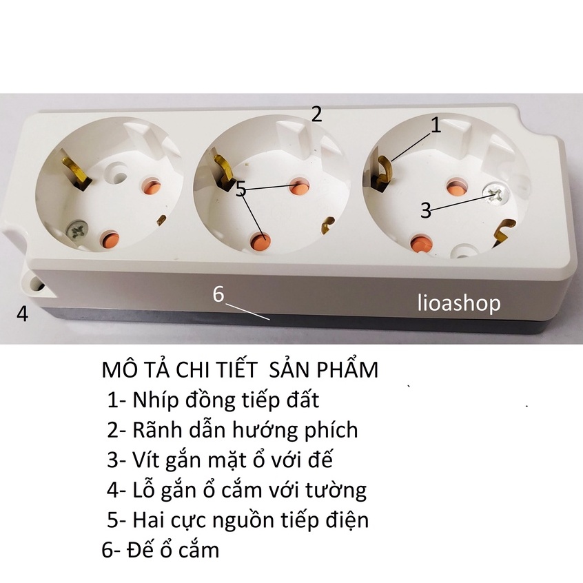 Ổ CẮM BA SCHUKO LẮP NỔI - HÀN QUỐC.