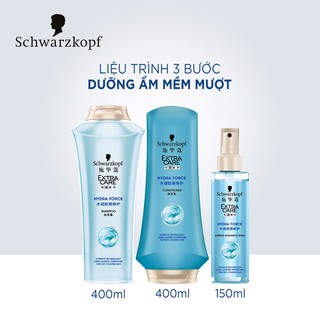 Combo 3 bước cấp ẩm Schwarzkopf Extra Care Hydra Force 950ml