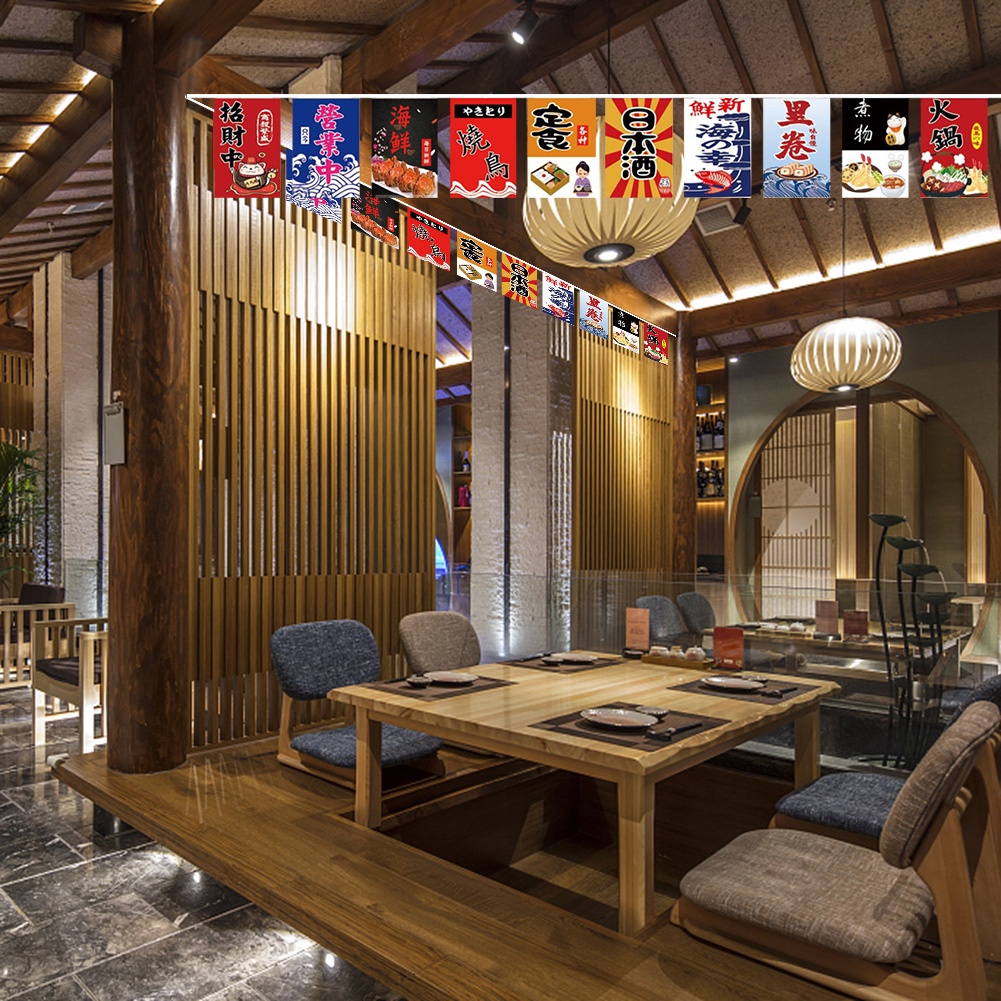 1 Set Cờ Treo Tường Trang Trí Nhà Hàng Phong Cách Nhật Bản figatia1