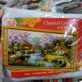 Tranh phong cảnh thêu kín fj0702(153*82) fj0701(195*103) fj0701-9ct(237x124)