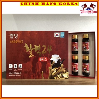 Nước hồng sâm lộc nhung hươu hàn quốc chính hãng, hộp 10 chai x 100ml, minhchau