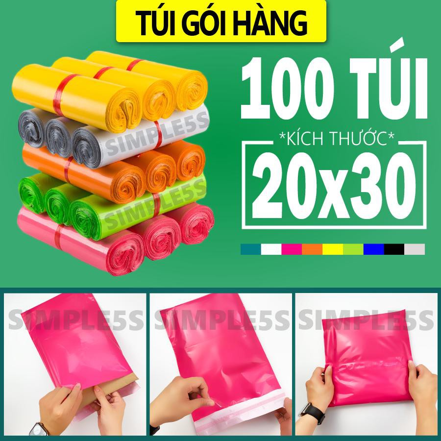 [20x30cm] 100 Túi Gói Hàng Niêm Phong, Bịch Đóng Hàng, Bao Bì Gói Hàng Tự Dính SIMPLE5S