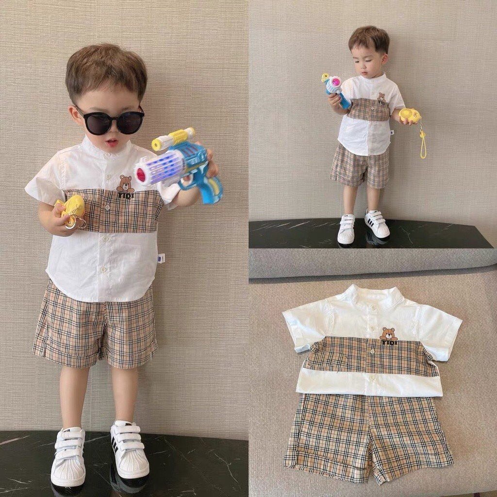 Đồ bộ bé trai và đồ bộ bé gái 8-18kg AM954 - bộ quần áo trẻ em cộc tay cổ trụ TTR252