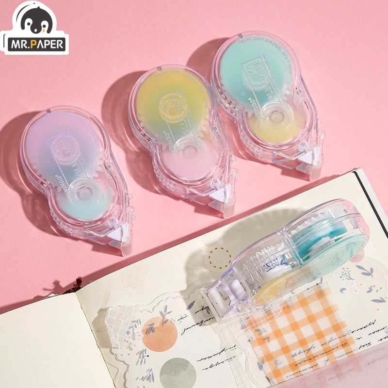 Ông Giấy 3 mô hình 1 băng Macaron màu gradient chấm keo nhựa sáng tạo trong suốt tài khoản tay dán trang trí DIY sinh viên văn phòng văn phòng băng keo hai mặt