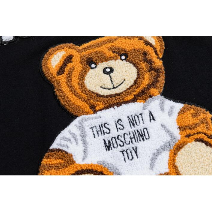 Áo Thun Chất Liệu Vải Cotton Tay Ngắn Có Thêu Hoạ Tiết Moschino