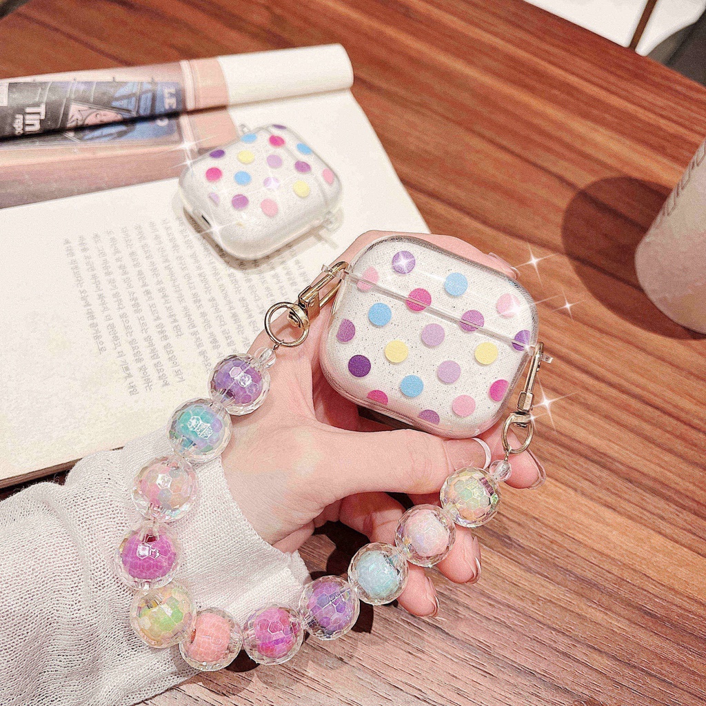 Vỏ Bảo Vệ Hộp Sạc Tai Nghe AirPods3 AirPods3 Họa Tiết Chấm Bi Màu Sắc Lấp Lánh Dễ Thương 2021 Ốp