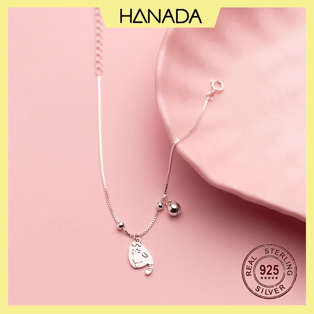 Lắc Tay Bạc 925 Mèo Chuông Vòng Tay Đơn Giản Trang Sức Thời Trang Hanada 0287