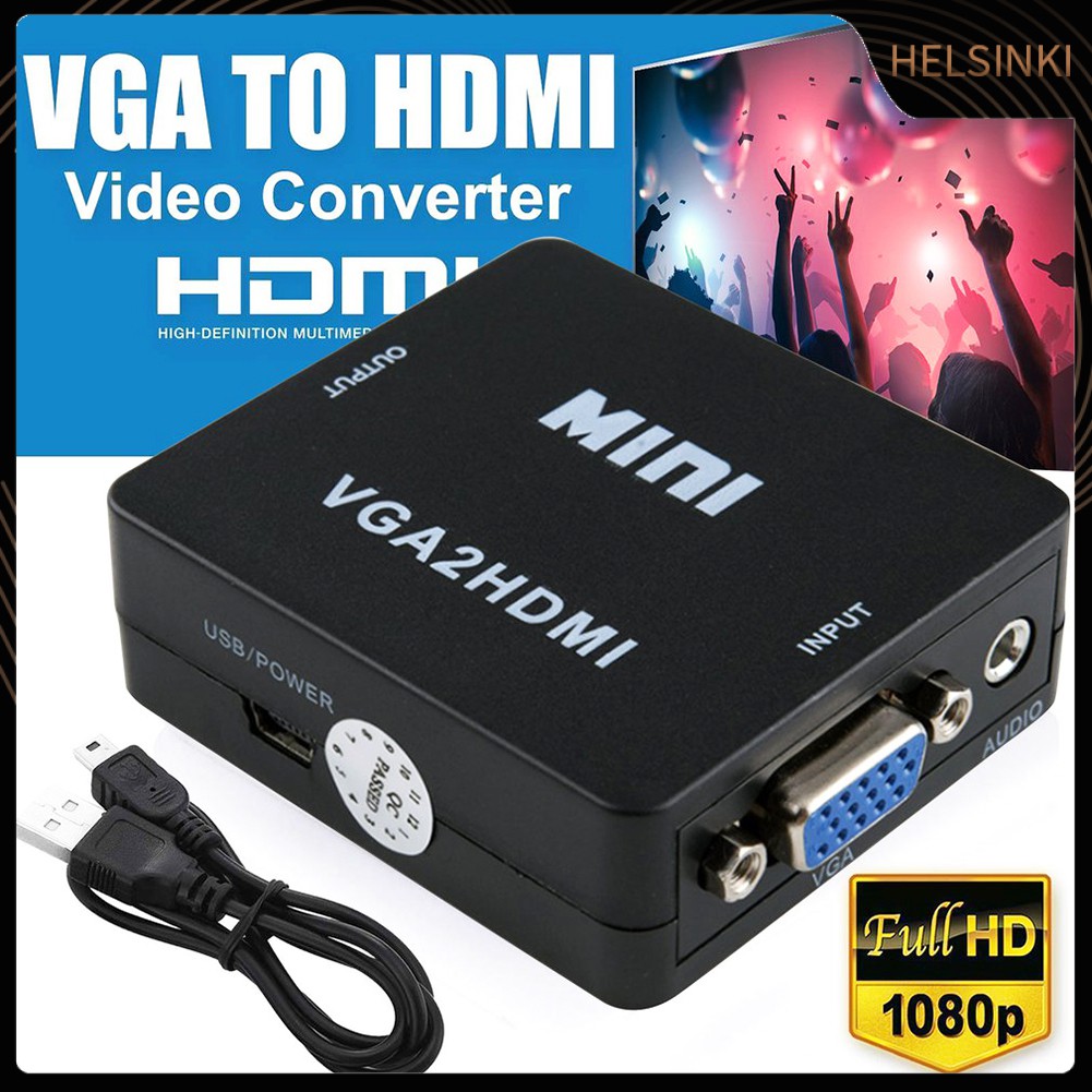 Bộ Chuyển Đổi Âm Thanh / Video 1080p Full Hd Vga Sang Hdmi Usb 3.5mm Cho Pc Laptop