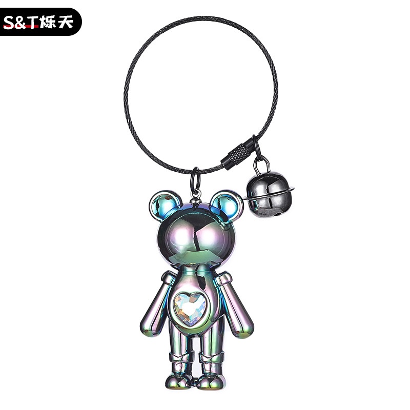 Móc Khóa Hình Gấu Đính Đá Nhiều Màu Sắc Dễ Thương