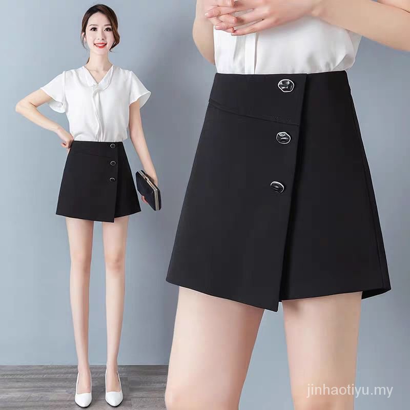 Quần Short Đen Lưng Cao Ống Rộng Thời Trang Xuân Hè Cho Nữ 2021 | BigBuy360 - bigbuy360.vn