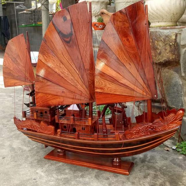 Thuyền gỗ hương ngang 60cm