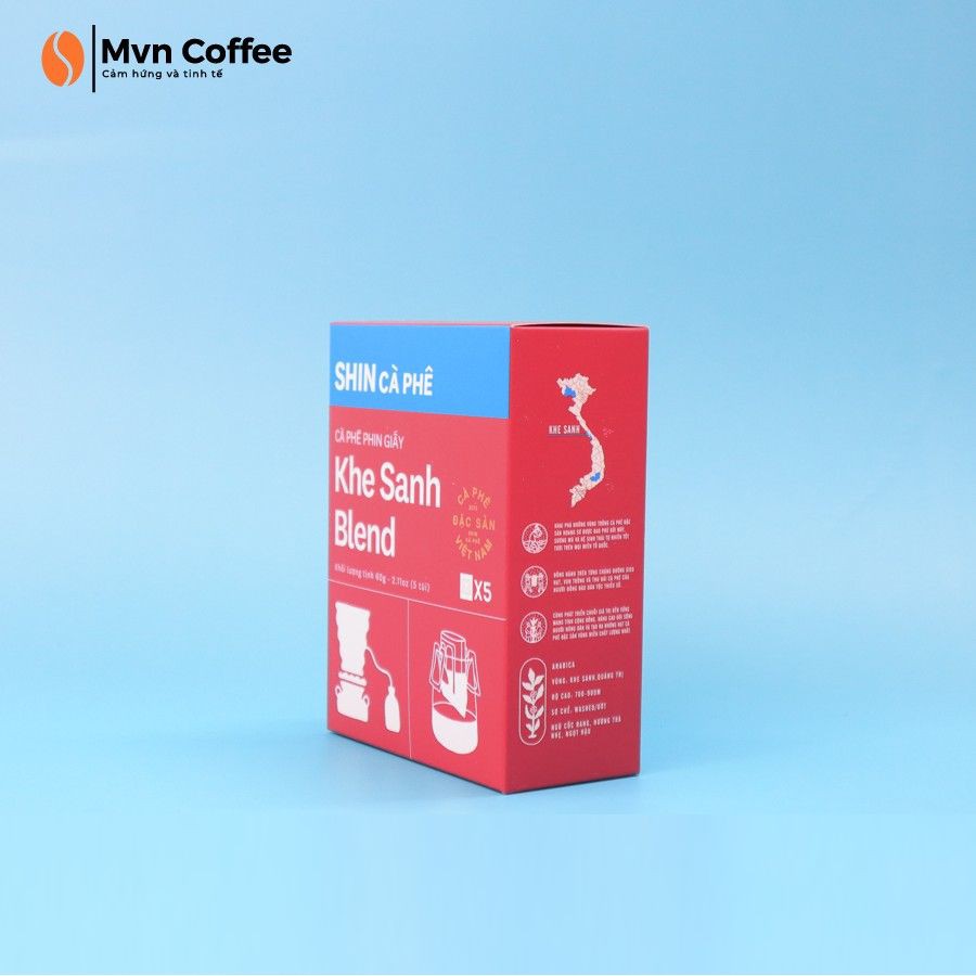 Cà Phê Đặc Sản Phin Giấy tiện lợi - DripBag Khe Sanh Blend (5 gói) 60g - Mvn Coffee