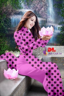 Vải áo dài chấm bi