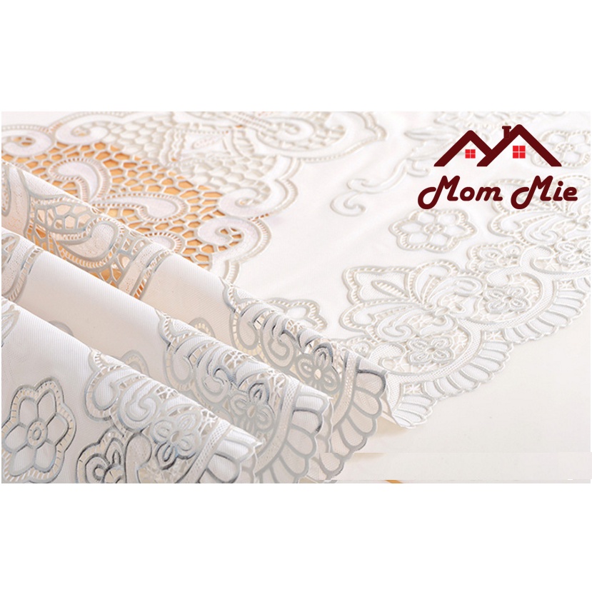 [120x150cm] Khăn trải bàn hoa văn dập nổi sang trọng nhiều mẫu - Màu vàng, bạc - A016