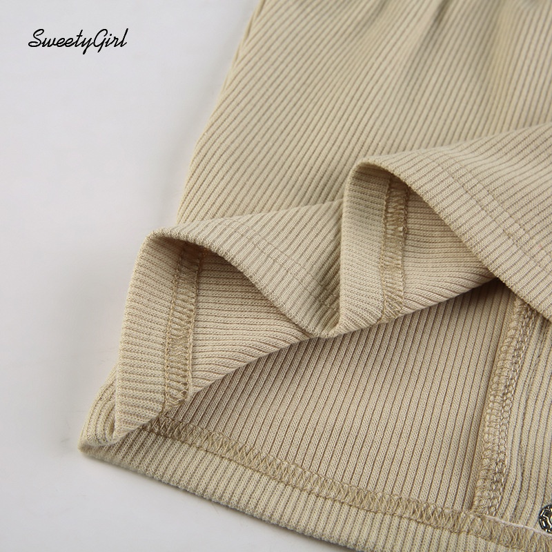 Áo Croptop Dệt Kim Sát Nách Dáng Ôm Cài Nút Thời Trang Cho Nữ