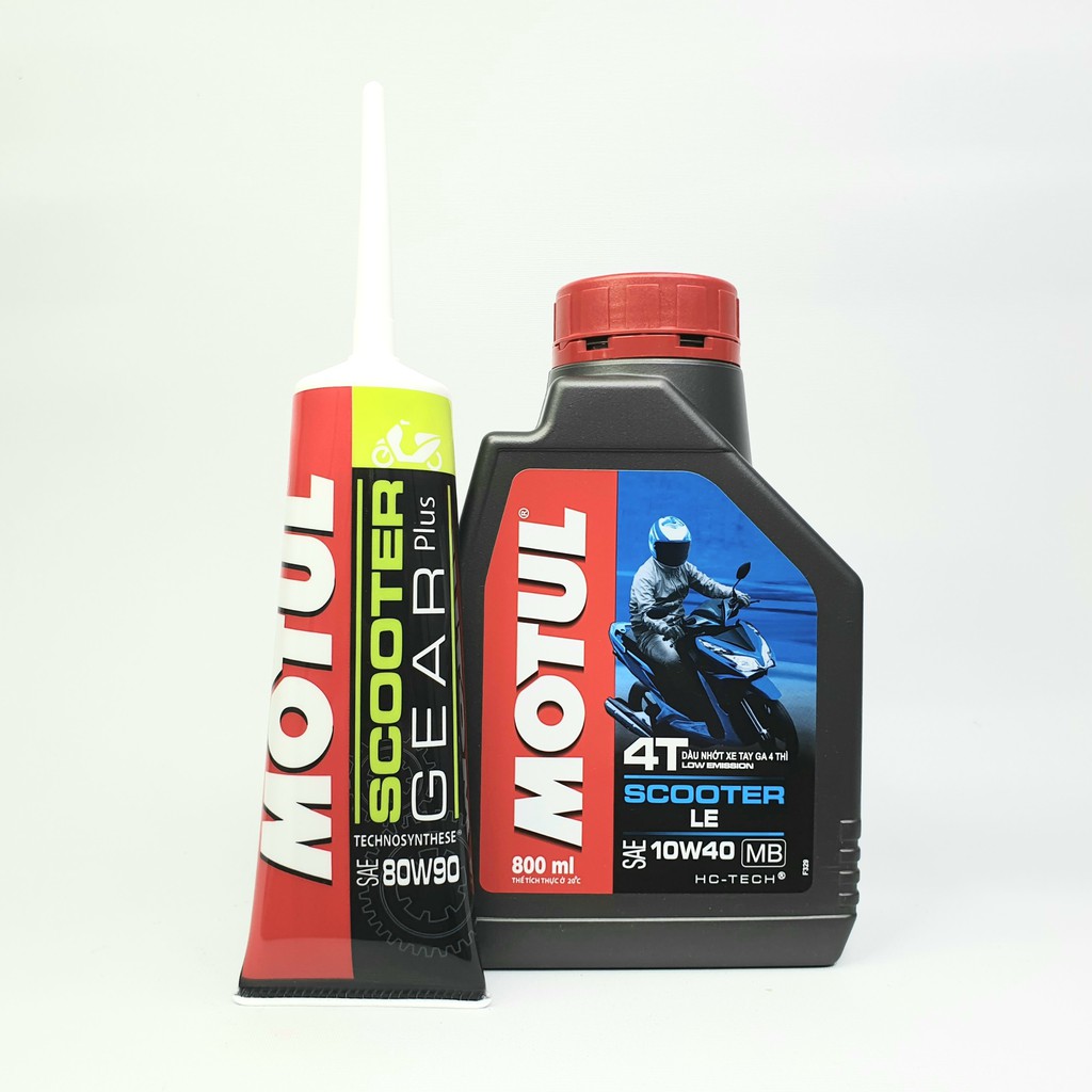 Nhớt xe tay ga Motul Scooter 10W40 800ml/1L tặng Hộp số Motul Gear Oil 80W90 120ml