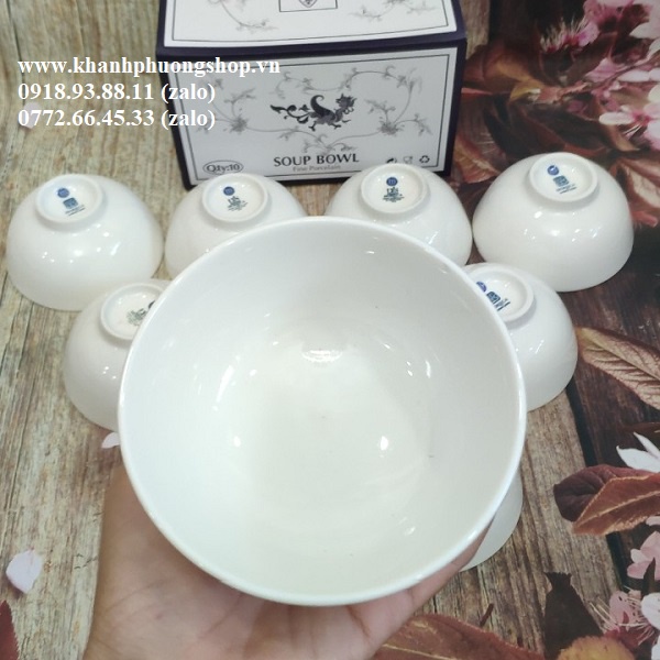 Chén lys trắng sứ Minh Long bộ 10 cái - chén sứ Minh Long