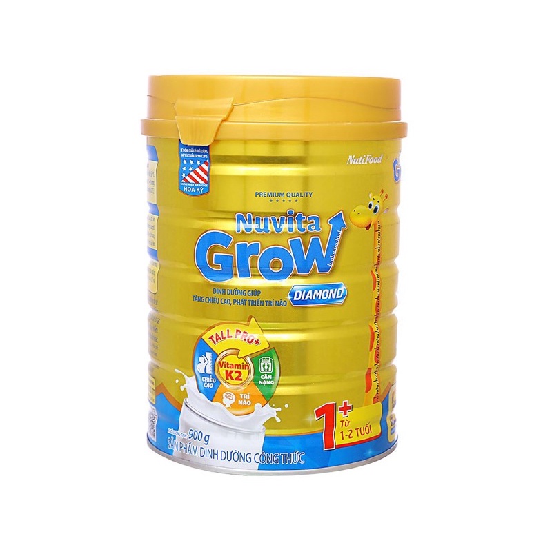 Sữa bột NutiFood Nuvita Grow Diamond 1+ lon 900g