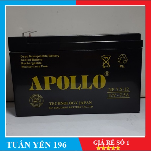 Bình Ắc quy APOLLO 12V 7.5AH - NP 7.5-12