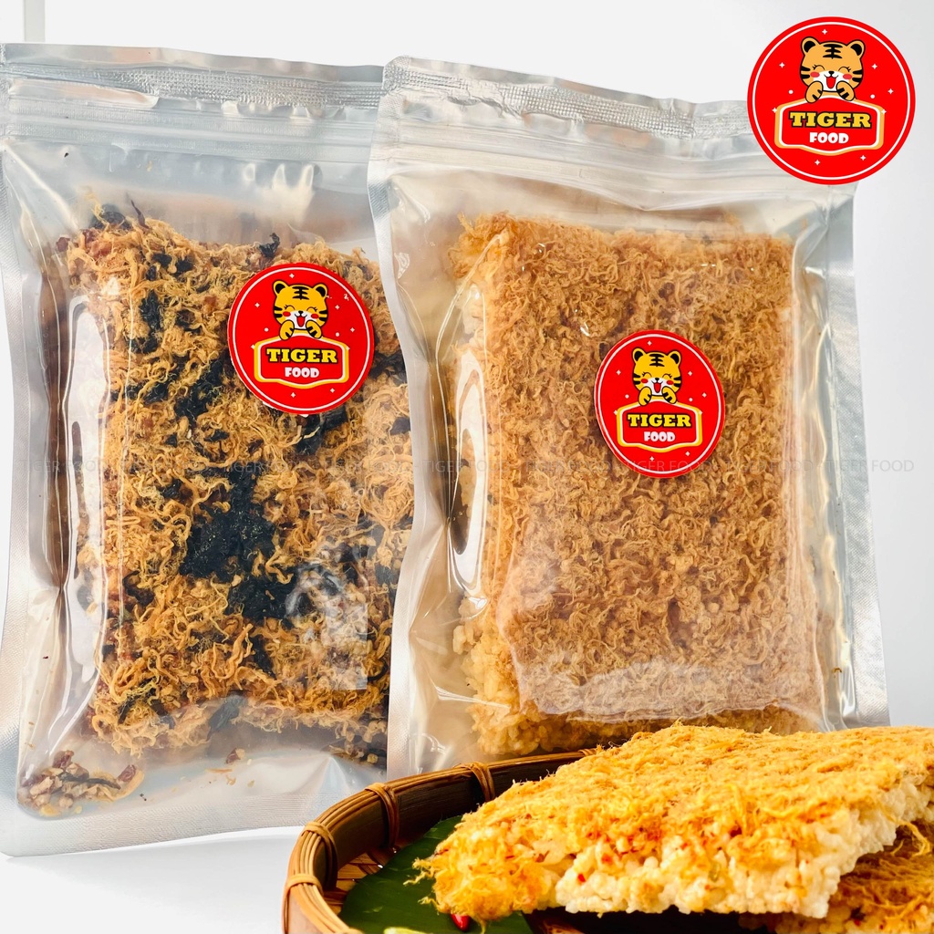 Cơm cháy 3 vị siêu chà bông TIGER FOOD Gạo lức rong biển - khô gà - bò - heo Siêu Giòn - Siêu Ngon
