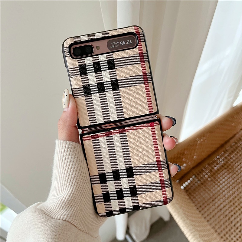 Ốp Điện Thoại PC Cứng Họa Tiết Kẻ Ô Thời Trang Cho Samsung Galaxy Z Flip 4 3 ZFlip3 2 1 Z Flip3