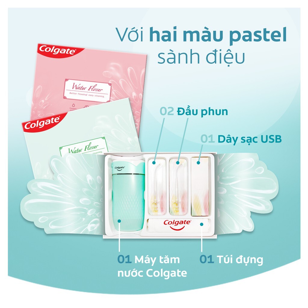 Combo Bàn chải điện Colgate &amp; Máy tăm nước làm sạch răng hoàn hảo