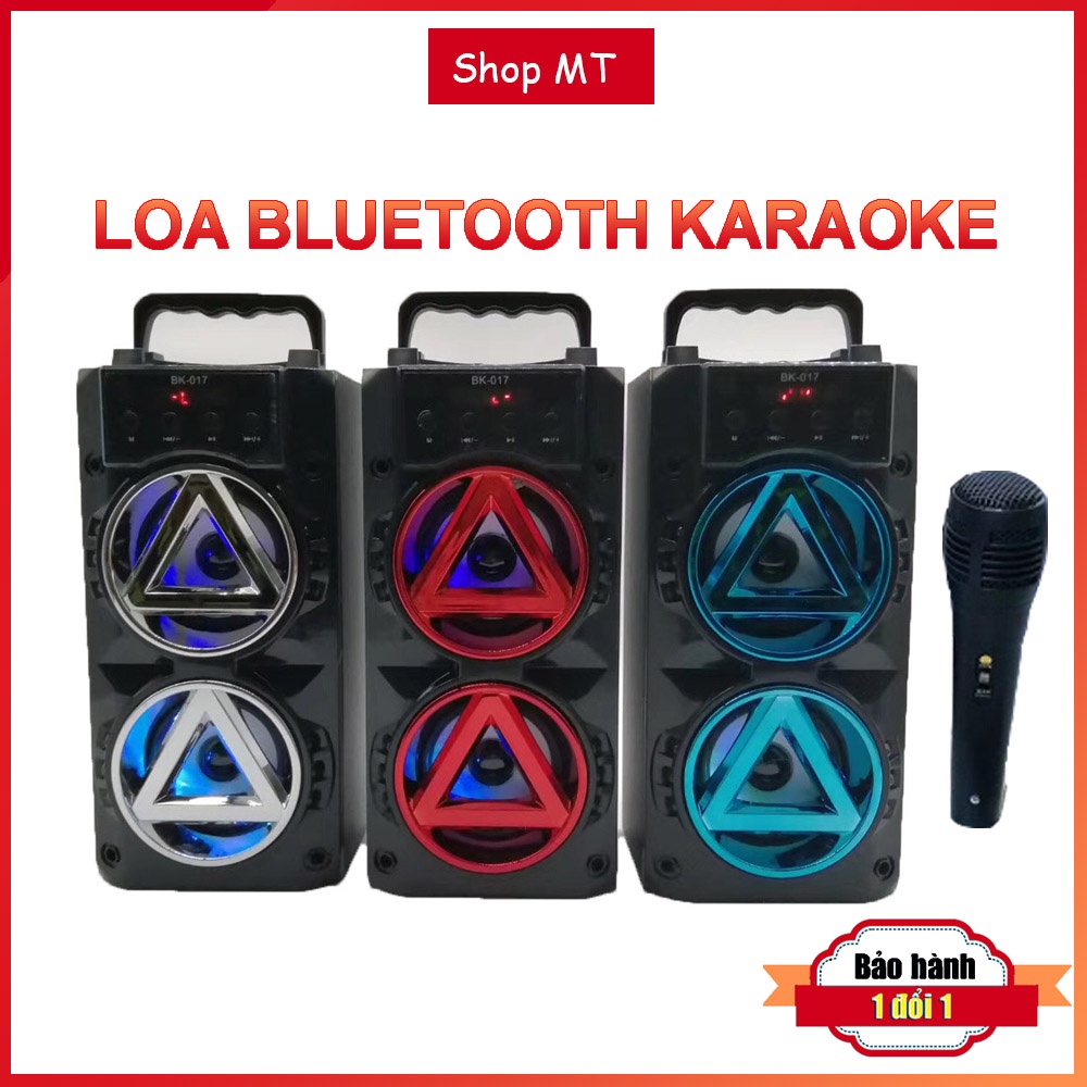 Loa bluetooth karaoke mini mic có dây 3m vỏ nhôm âm thanh siêu hay bass mạnh Bảo hành 1 đổi 1