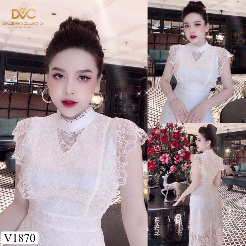 [VÁY ĐI TIỆC CAO CẤP] Váy ren trắng cánh tiên - Kèm ảnh thật trải sàn do shop tự chụp | BigBuy360 - bigbuy360.vn