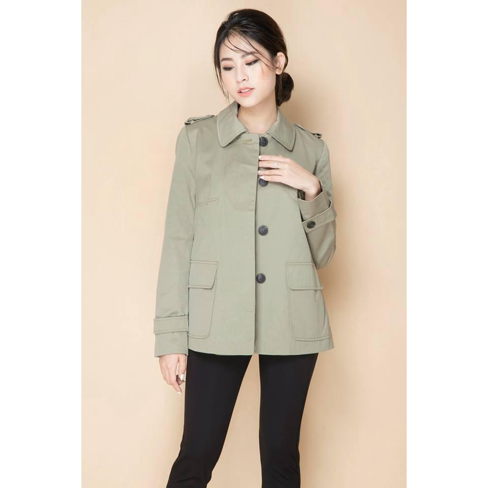 Áo Trench coat nữ Next xanh nhạt