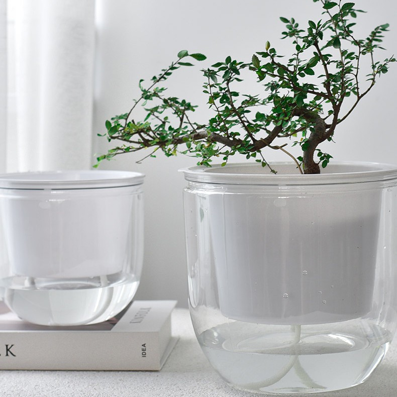 Chậu nhựa treo tự tưới thuỷ sinh- Dây treo kim loại chắc chắn