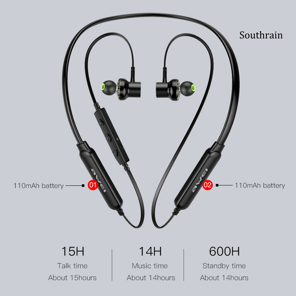 Tai Nghe Bluetooth Awei G30Bl Kiểu Dáng Thể Thao Có Dây Đeo Cổ Kèm Phụ Kiện