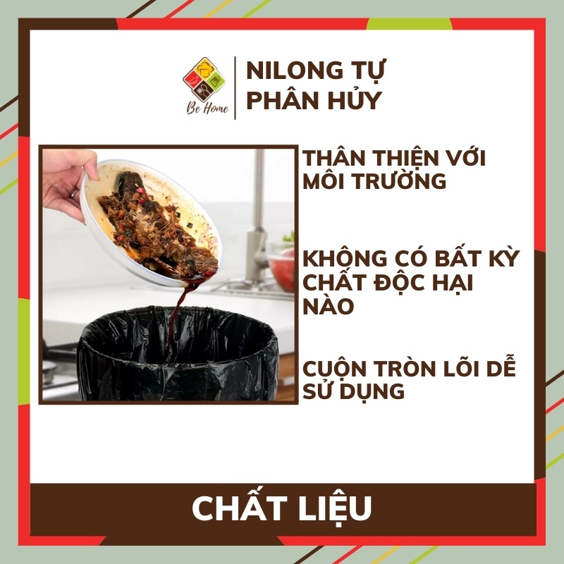 Túi bóng rác Behome túi rác đen đựng rác thải gia đình, rác công nghiệp nilong An Lành [35 Túi]