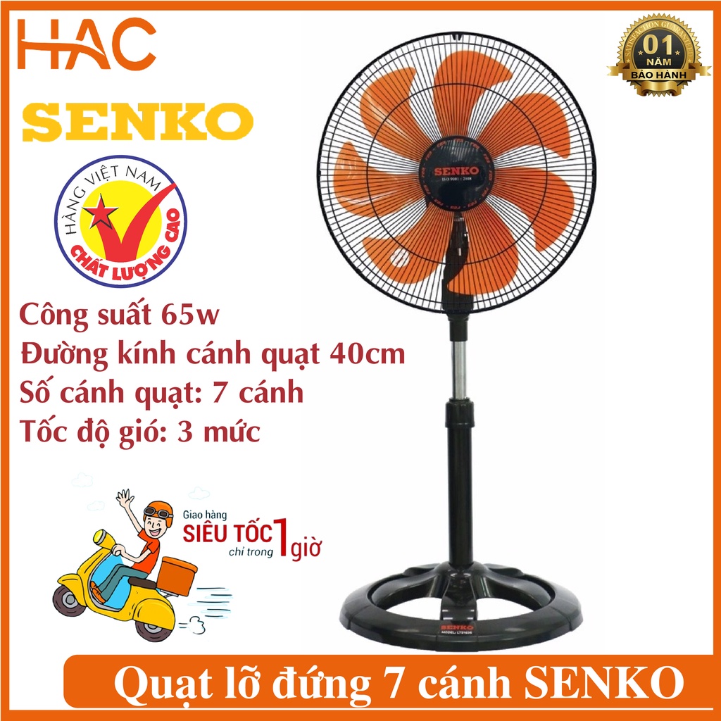 Quạt lỡ quạt cây đứng 7 cánh SENKO LTS1636 siêu mát - hàng chính hãng bảo hành 12 tháng
