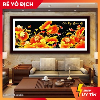 [⚡HOT SALE⚡] Tranh đính đá venus Cửu Ngư Quần Hội VS119 kích thước 175x75cm