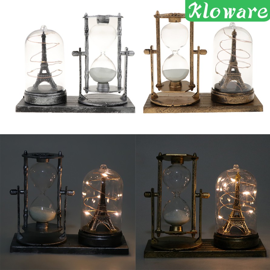 [Kloware] Đồng Hồ Cát Hẹn Giờ Với Đèn Tích Hợp Cho Tủ Rượu Vang Trang Trí Màu Vàng