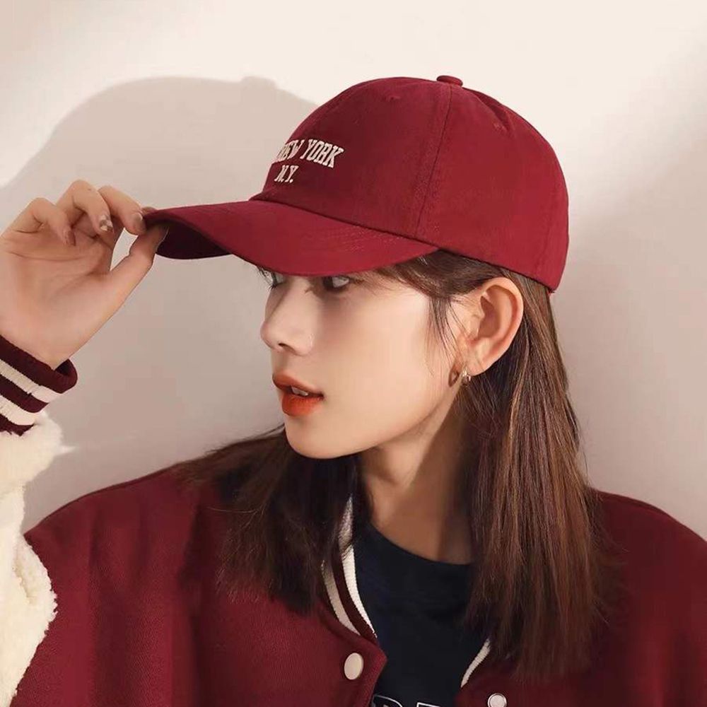 Nón lưỡi trai mềm thêu chữ phong cách hip hop Hàn Quốc cổ điển nhiều màu