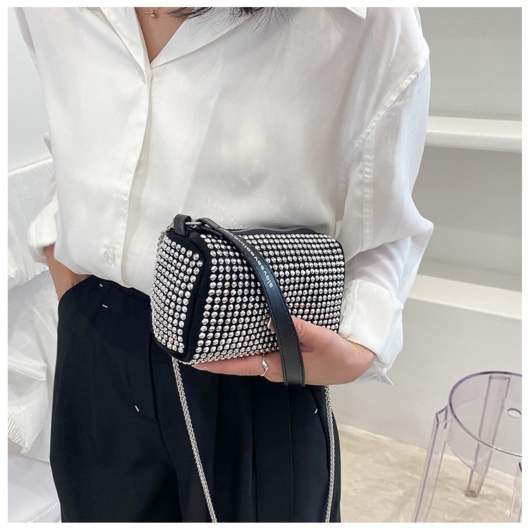 Túi xách nữ BB đính đá thời trang có dây xích đeo chéo