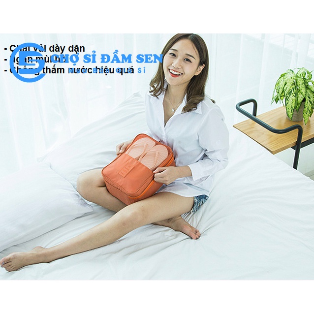 Túi giày cao cấp loại lớn 3 ngăn chống thấm ngăn mùi, xếp gọn đa năng trong vali, túi xách du lịch G401-TuigiayCC