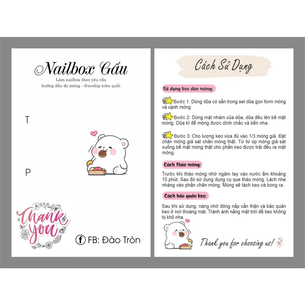 Bìa nail 9*14cm - Thiết kế miễn phí theo yêu cầu