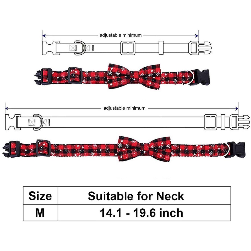 Vòng Cổ Thắt Nơ Phong Cách Giáng Sinh Dành Cho Thú Cưng