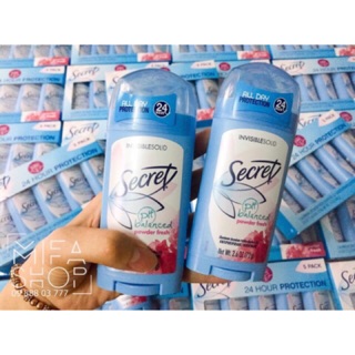 Lăn khử mùi dạng sáp Secret Invisible Solid Powder Fresh cho nữ