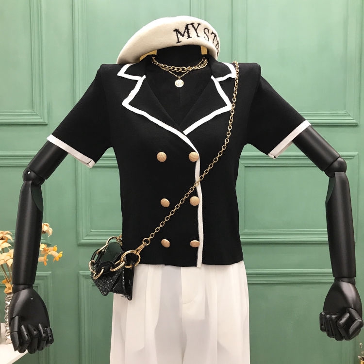 Áo cardigan tay ngắn dệt kim thiết kế nhỏ nhắn dạng mỏng phong cách Hàn Quốc thời trang mùa hè cho nữ | BigBuy360 - bigbuy360.vn