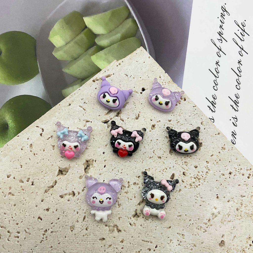 SANRIO Set 20 Phụ Kiện Trang Trí Móng Tay / Móng Tay / Điện Thoại Họa Tiết Hoạt Hình 3D Dễ Thương DIY