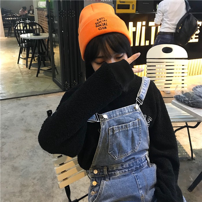 Mũ Len Dệt Kim Thêu Chữ Phong Cách Retro Thời Trang