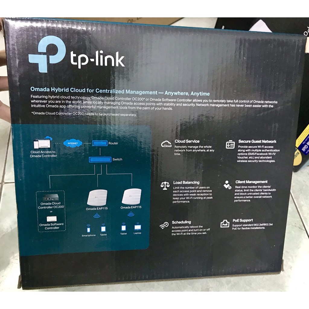 Bộ Phát Sóng Wifi Gắn Trần Tplink EAP115 - Hàng Chuẩn Hãng