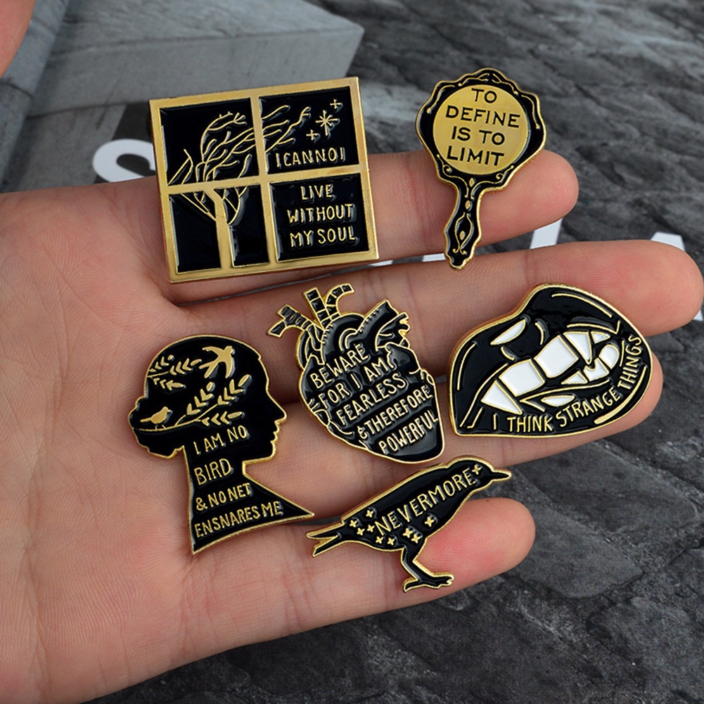 YOML✔Literature Jane Eyre Quote I Am No Bird Enamel Brooch Pin Collar Badge Jewelry