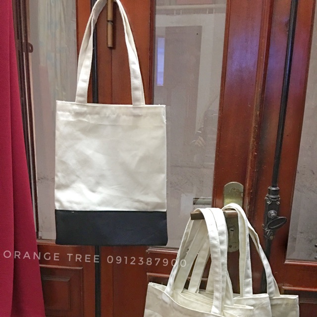 Túi tote canvas phối màu