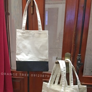 Túi tote canvas phối màu